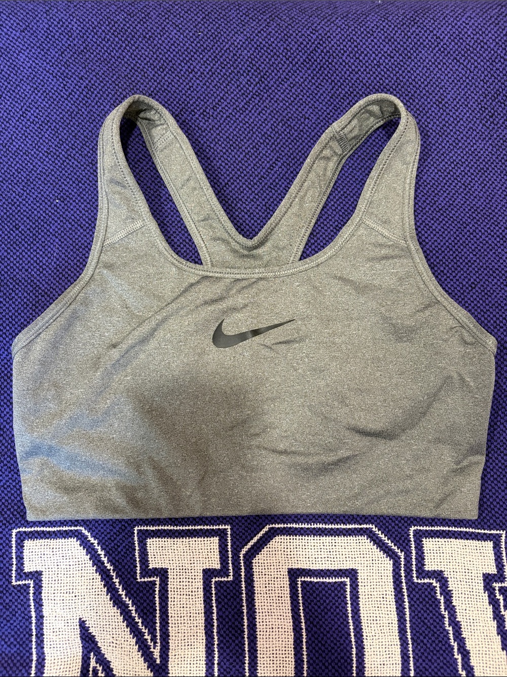 Grey Nike sports bra